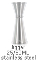 JIGGER 25/50ML STAINLESS STEEL